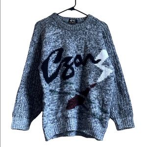 GIGI Graphic Wool Crewneck Sweater Sz L
